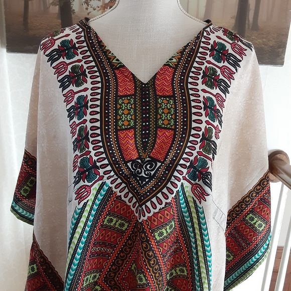 "Made in India" Colorful Floral Cover-up - Picture 2 of 9